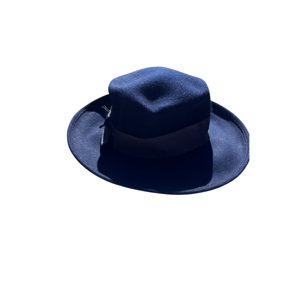 Woman's 100% Wool Hat With Ribbon Satin Band Made USA Vintage Church Hat Italy